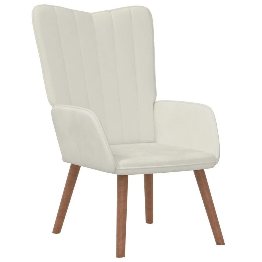 Relaxing Chair Cream White Velvet