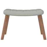 Relaxing Chair with a Stool Light Grey Velvet - Low Angle