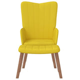 Relaxing Chair with a Stool Mustard Yellow Velvet - Side View
