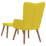 Relaxing Chair with a Stool Mustard Yellow Velvet