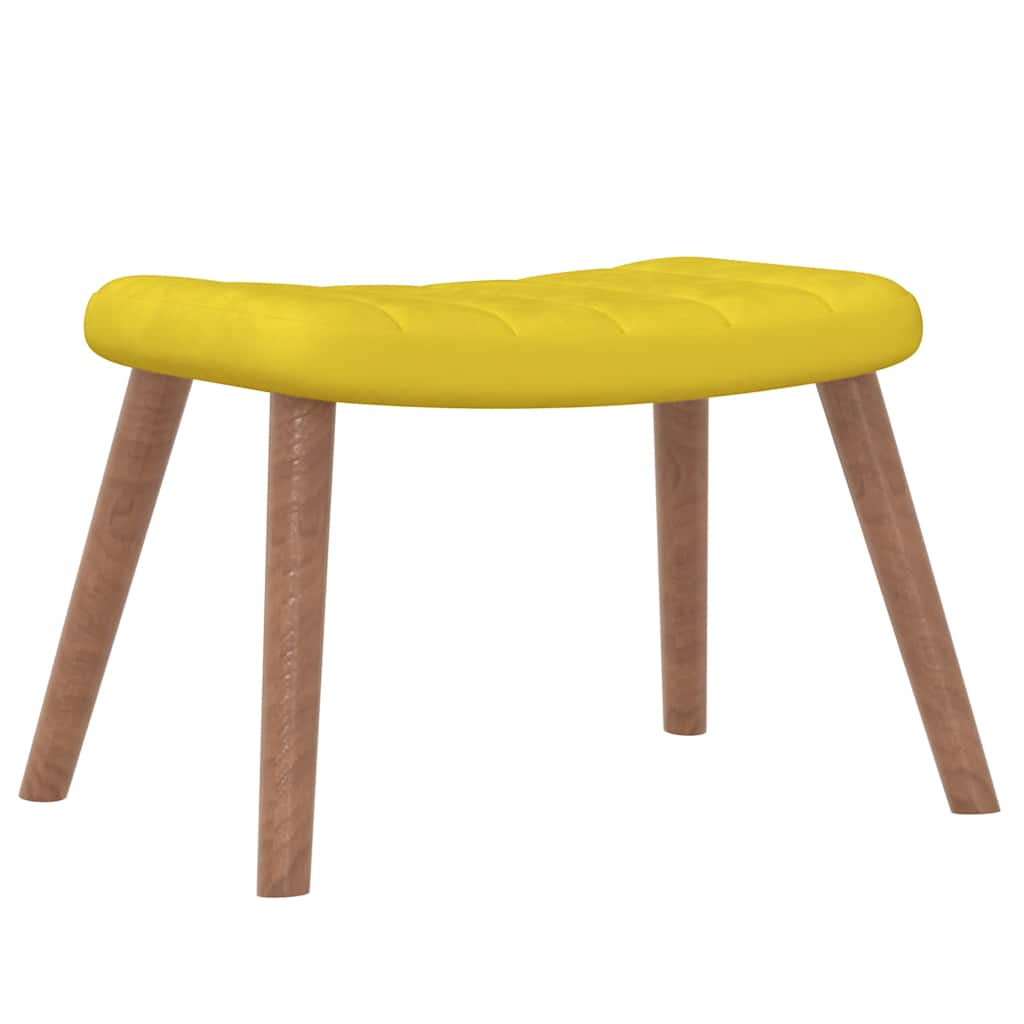 Relaxing Chair with a Stool Mustard Yellow Velvet