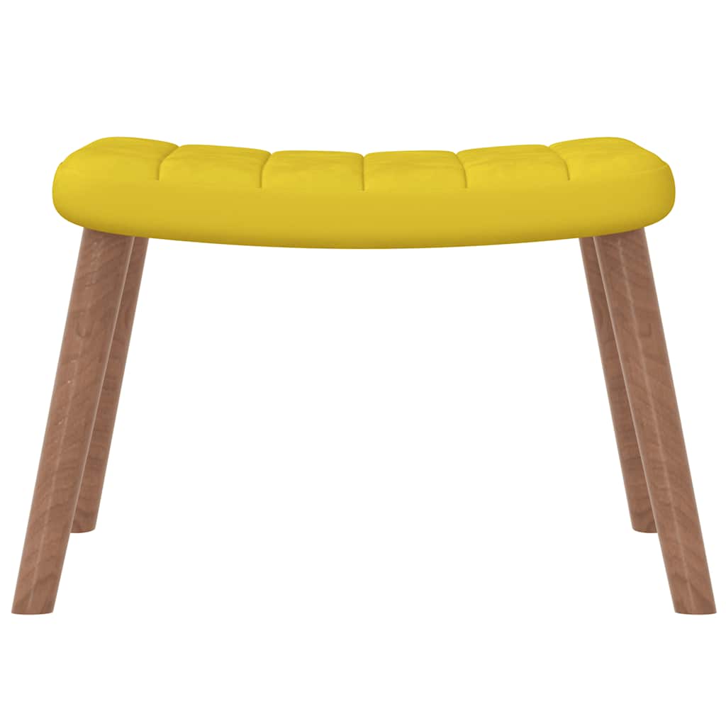 Relaxing Chair with a Stool Mustard Yellow Velvet