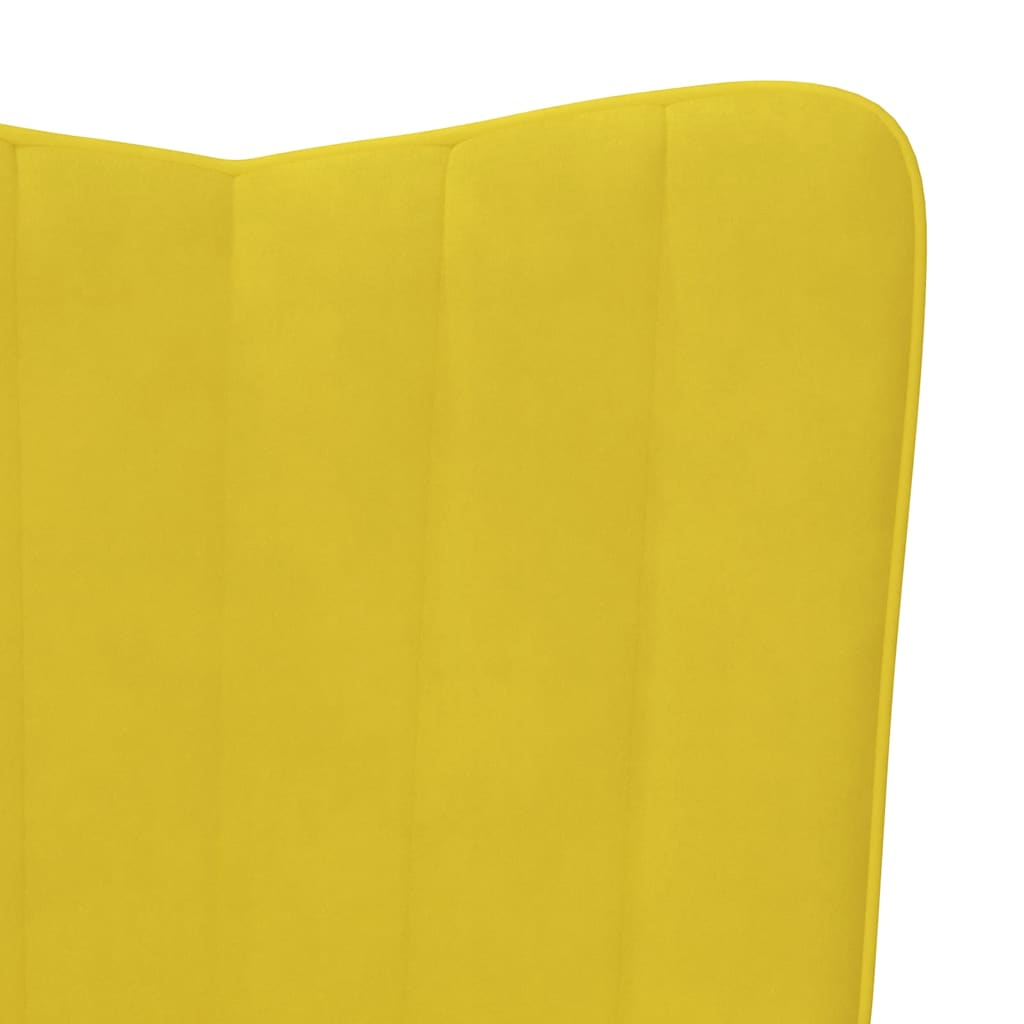 Relaxing Chair with a Stool Mustard Yellow Velvet