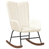 Rocking Chair Cream White Velvet - Front View