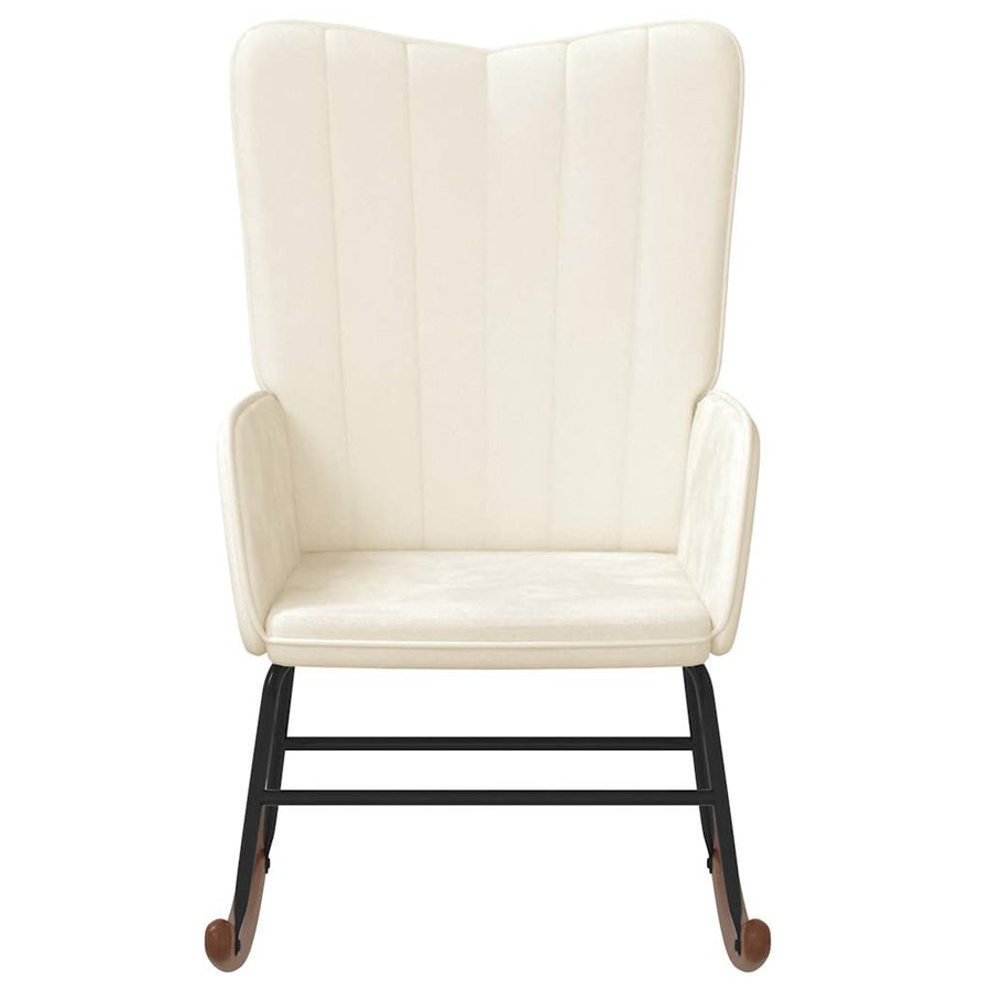 Rocking Chair Cream White Velvet