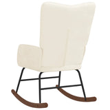 Rocking Chair Cream White Velvet - 45-Degree Angle