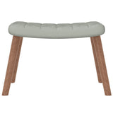 Rocking Chair with a Stool Light Grey Velvet