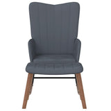 Rocking Chair with a Stool Dark Grey Velvet