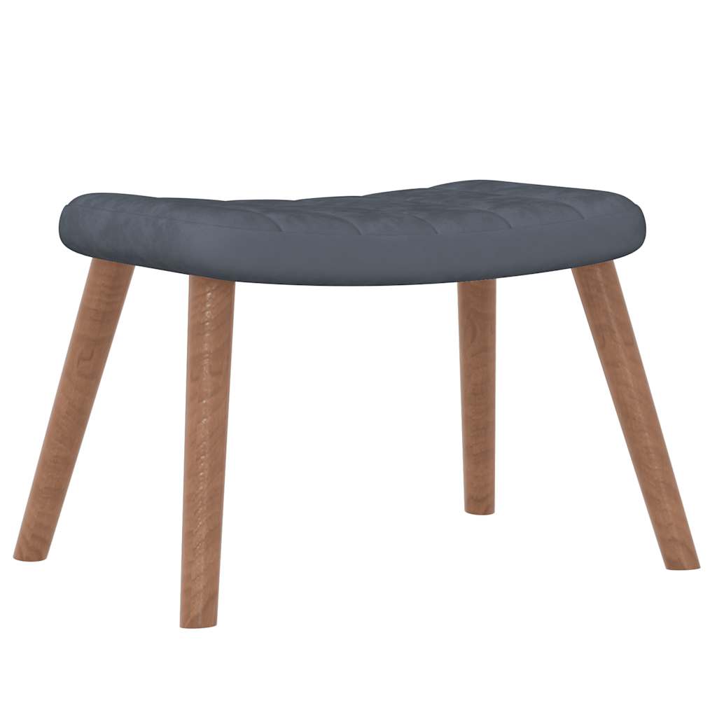 Rocking Chair with a Stool Dark Grey Velvet