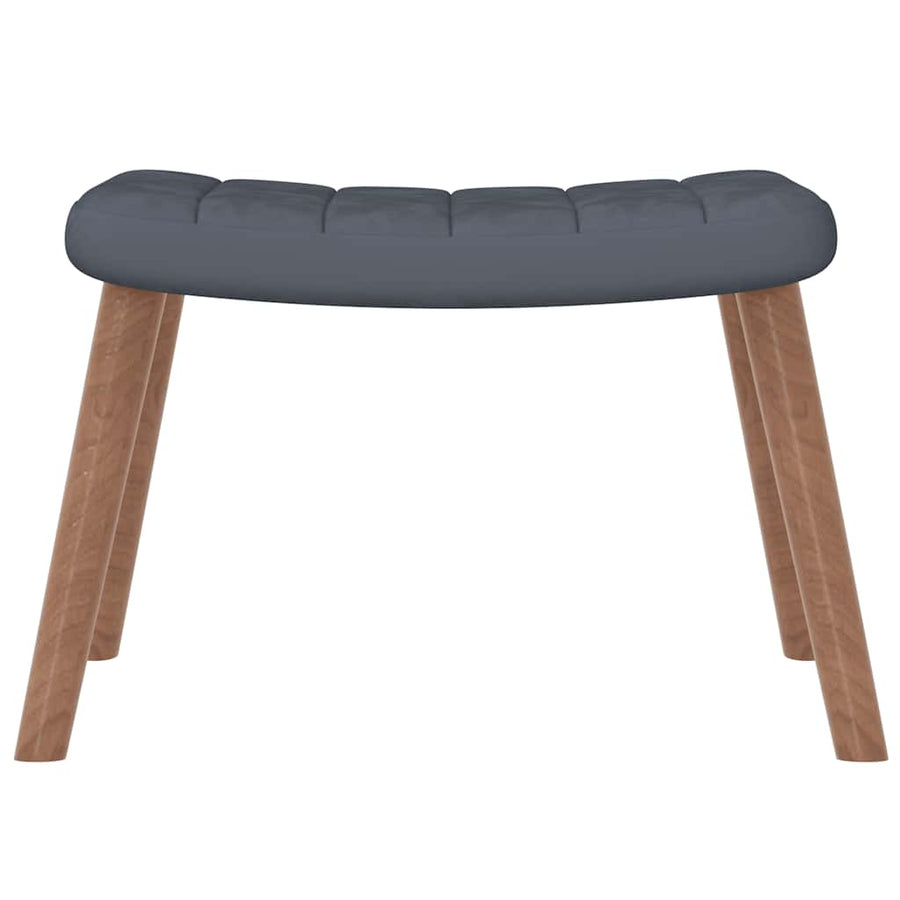 Rocking Chair with a Stool Dark Grey Velvet