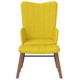 Rocking Chair with a Stool Mustard Yellow Velvet - Side View