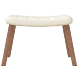 Rocking Chair with a Stool Cream White Velvet