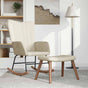 Rocking Chair with a Stool Cream White Velvet