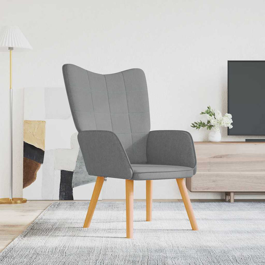 Relaxing Chair Light Grey Fabric