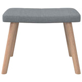 Relaxing Chair with a Stool Light Grey Fabric - Low Angle
