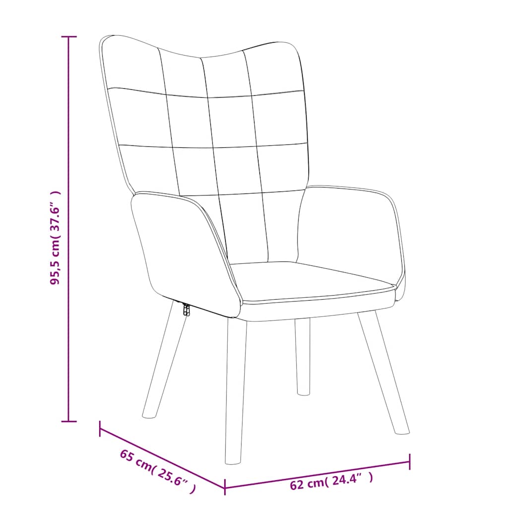 Relaxing Chair with a Stool Light Grey Fabric