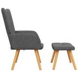 Relaxing Chair with a Stool Dark Grey Fabric - Top-Down View
