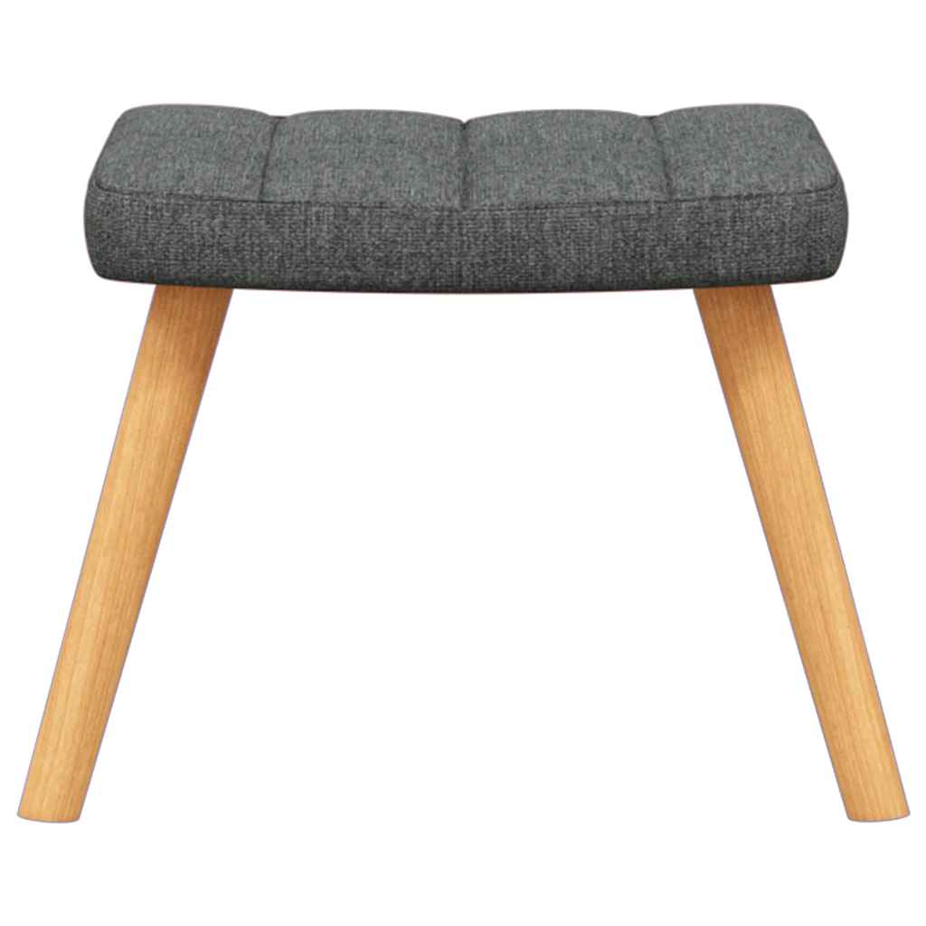Relaxing Chair with a Stool Dark Grey Fabric
