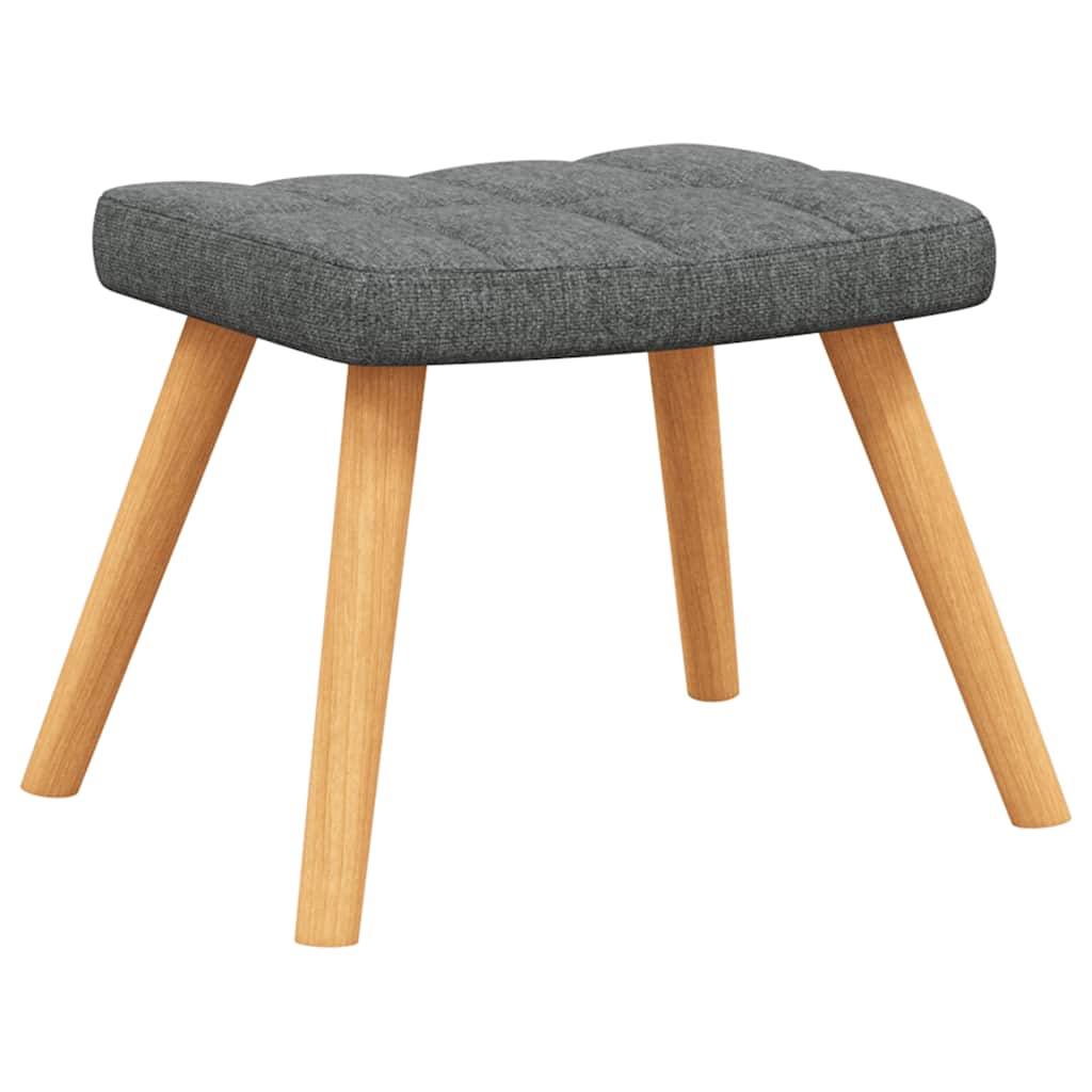Relaxing Chair with a Stool Dark Grey Fabric