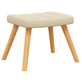 Relaxing Chair with a Stool Cream Fabric