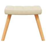 Relaxing Chair with a Stool Cream Fabric