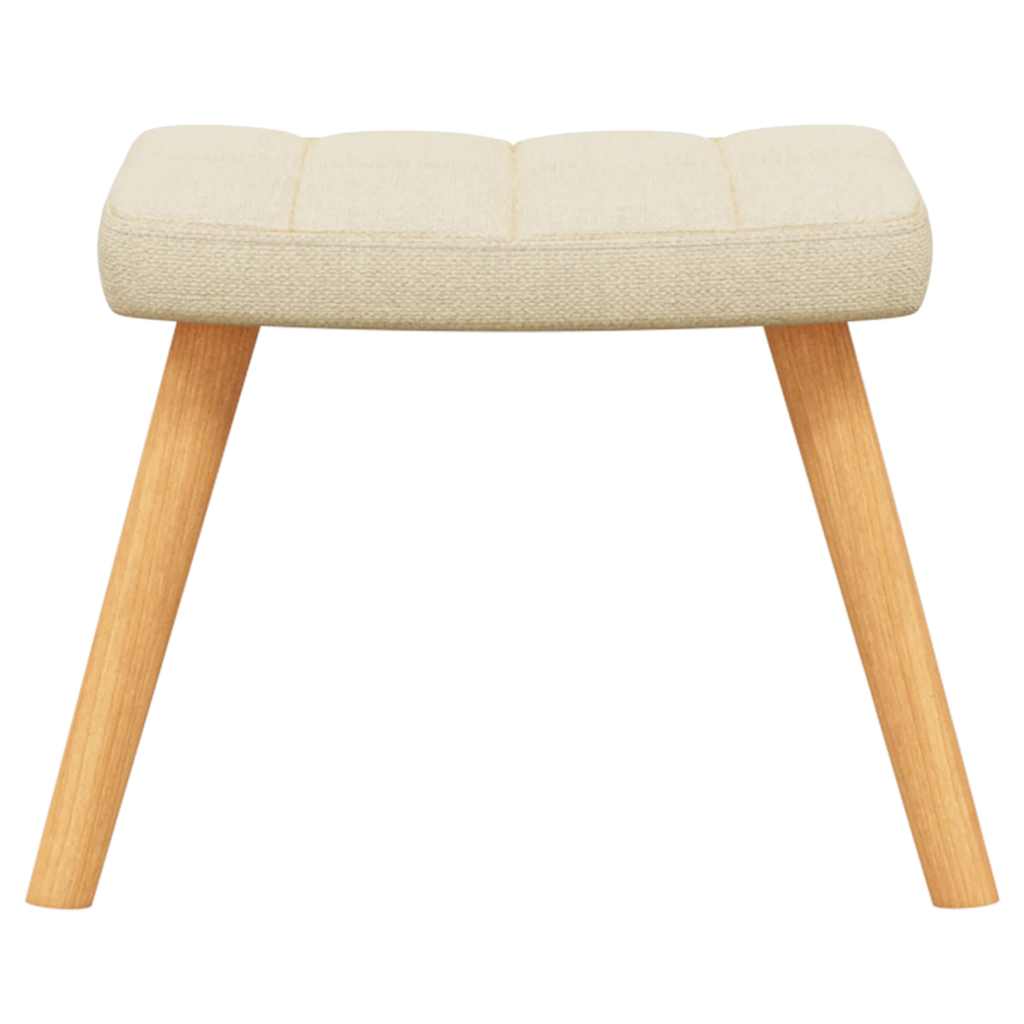 Relaxing Chair with a Stool Cream Fabric