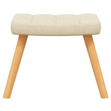 Relaxing Chair with a Stool Cream Fabric - Low Angle