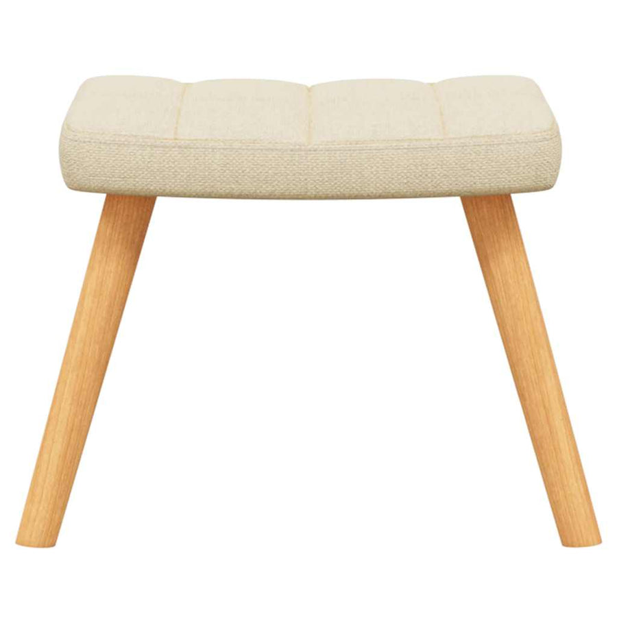 Relaxing Chair with a Stool Cream Fabric