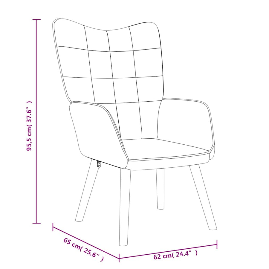 Relaxing Chair with a Stool Cream Fabric