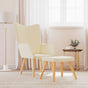 Relaxing Chair with a Stool Cream Fabric