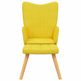 Relaxing Chair with a Stool Mustard Yellow Fabric