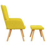 Relaxing Chair with a Stool Mustard Yellow Fabric