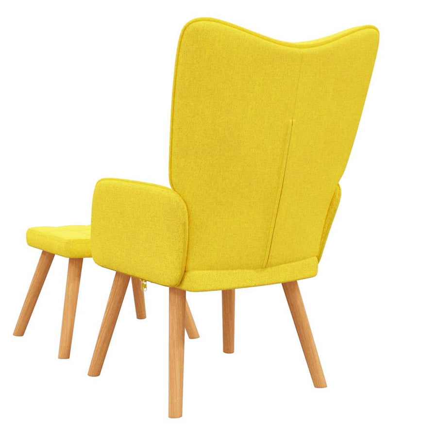 Relaxing Chair with a Stool Mustard Yellow Fabric