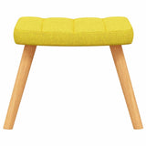 Relaxing Chair with a Stool Mustard Yellow Fabric - Low Angle