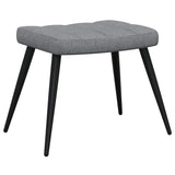 Relaxing Chair with a Stool Light Grey Fabric - Close-Up Angle