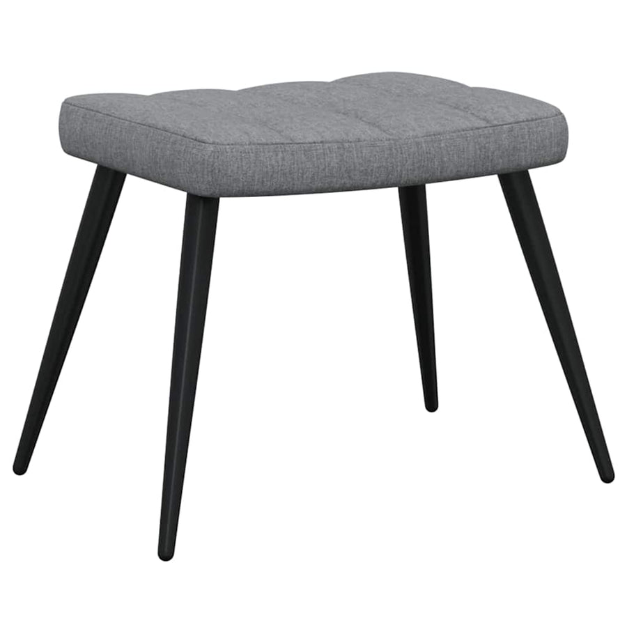 Relaxing Chair with a Stool Light Grey Fabric