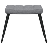 Relaxing Chair with a Stool Light Grey Fabric - Low Angle