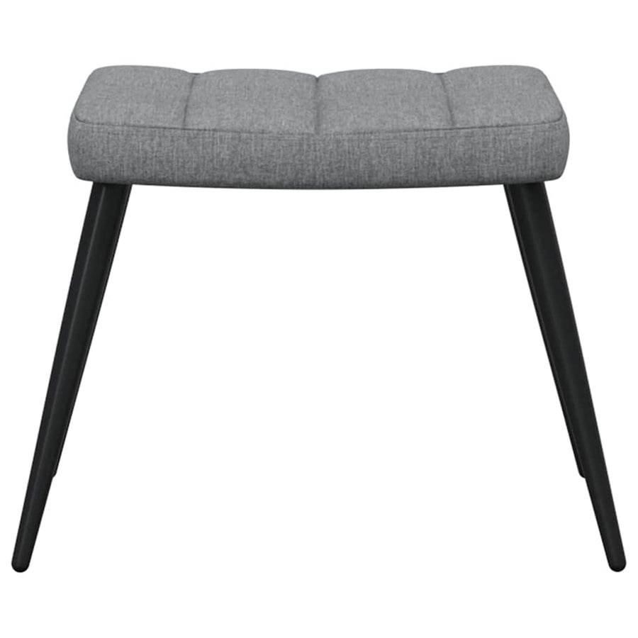 Relaxing Chair with a Stool Light Grey Fabric