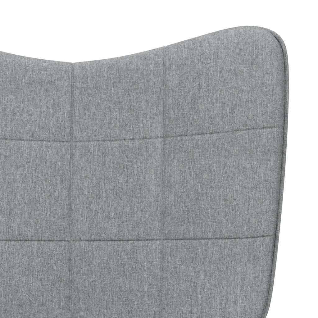Relaxing Chair with a Stool Light Grey Fabric