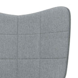 Relaxing Chair with a Stool Light Grey Fabric