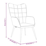 Relaxing Chair with a Stool Light Grey Fabric