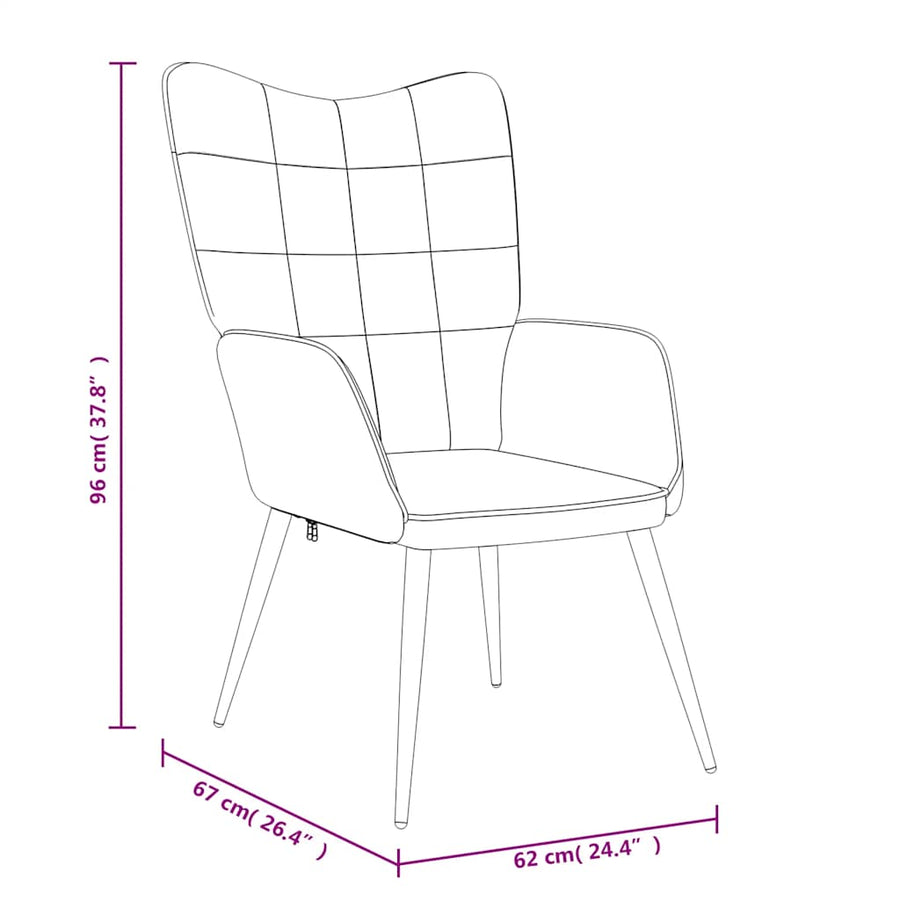 Relaxing Chair with a Stool Light Grey Fabric