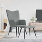 Relaxing Chair with a Stool Light Grey Fabric