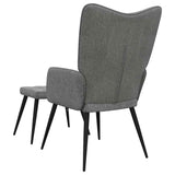 Relaxing Chair with a Stool Dark Grey Fabric - 45-Degree Angle