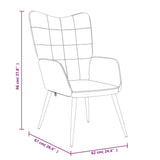 Relaxing Chair with a Stool Dark Grey Fabric