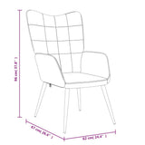 Relaxing Chair with a Stool Cream Fabric