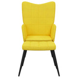 Relaxing Chair with a Stool Mustard Yellow Fabric
