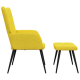 Relaxing Chair with a Stool Mustard Yellow Fabric