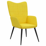 Relaxing Chair with a Stool Mustard Yellow Fabric