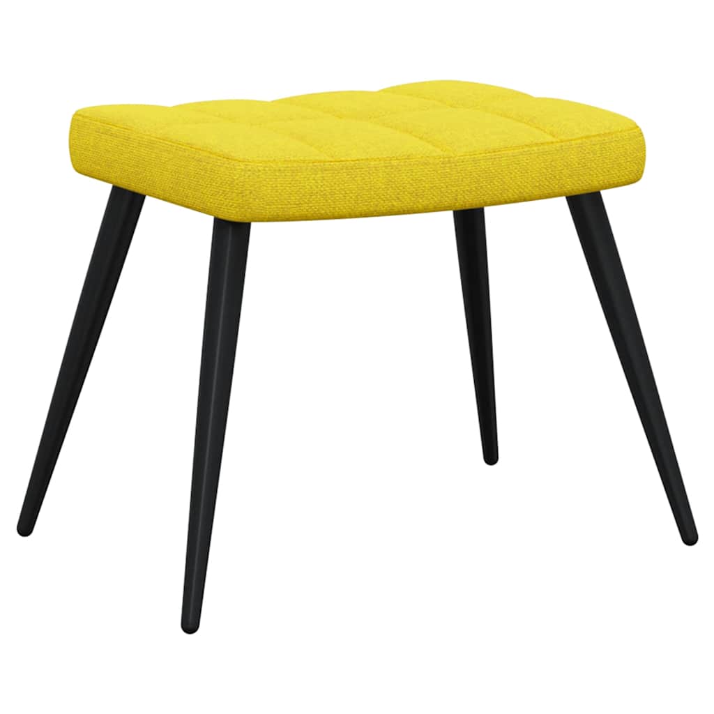 Relaxing Chair with a Stool Mustard Yellow Fabric